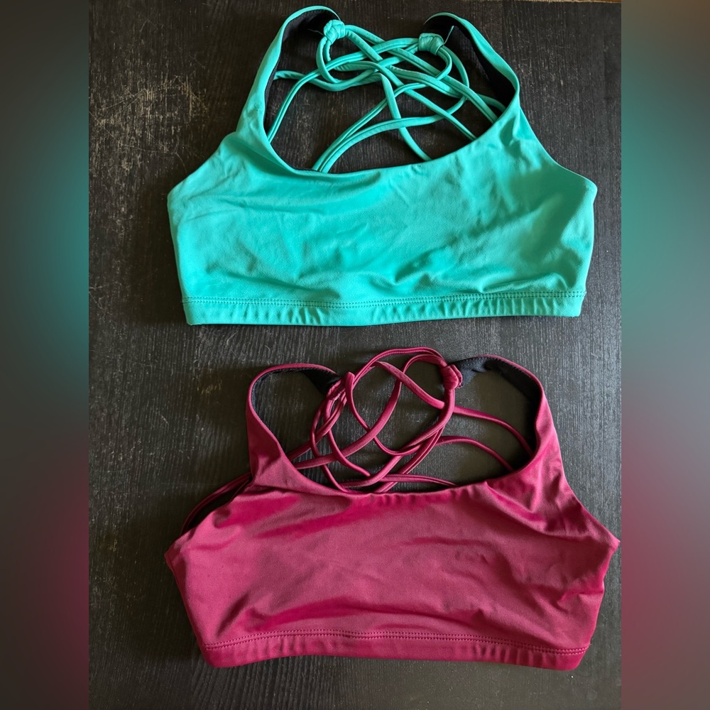 Crisscross Strappy Sports Bra - Teal & Burgundy ONZIE